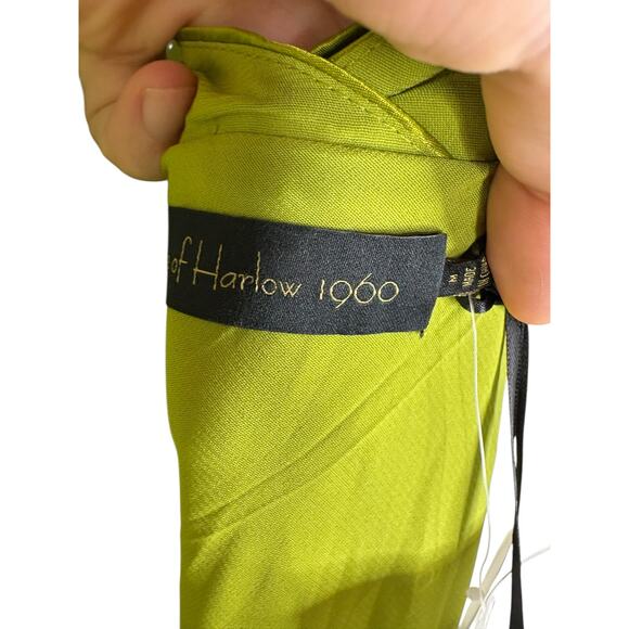 House of Harlow 1960 Antonia Gown Satin Off Shoulder Formal Evening Green Size M - Picture 12 of 13